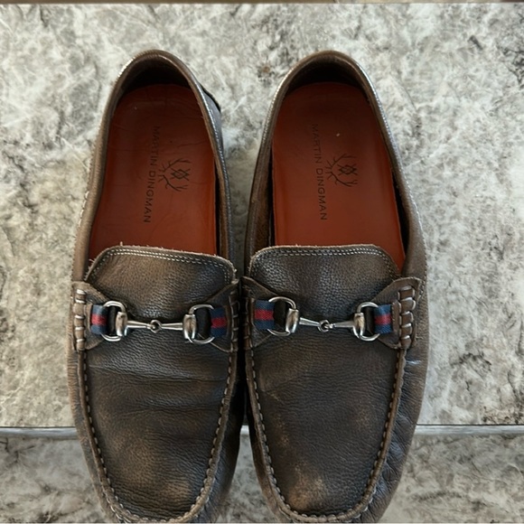 Martin Dingman Loafers Mens 9 brown Leather Horsebit Driving Moc Slip On… - Picture 1 of 4